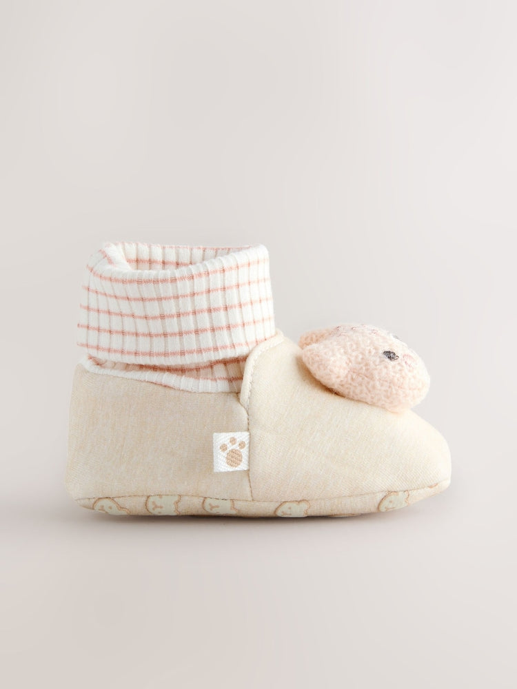 Neutral Bear Baby Sock Top Boots (0-18mths)