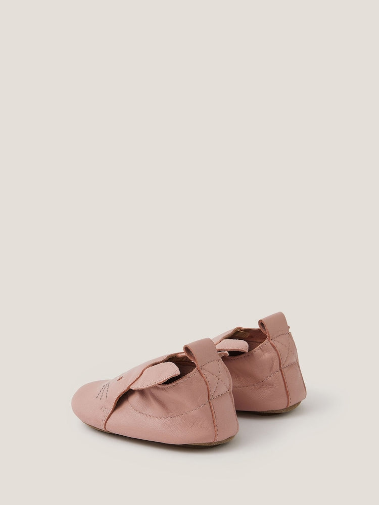 Monsoon Pink Baby Cat Leather Booties