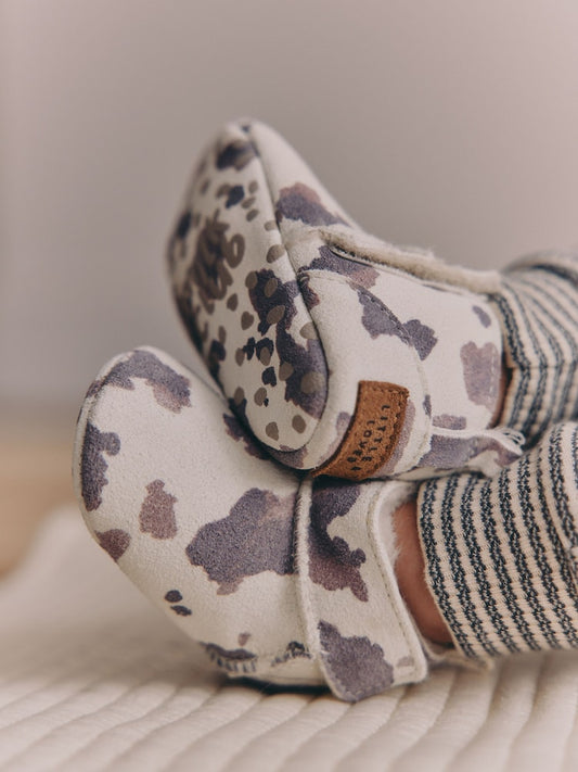 Neutral Cow Suede Baby Pull-On Boots (0-24mths)