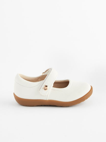 White Standard Fit (F) First Walker Mary Jane Shoes