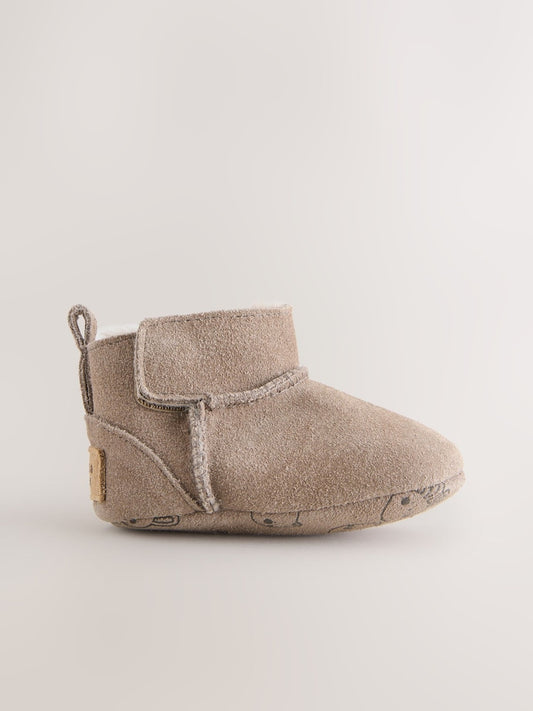 Mink Brown Suede Baby Pull-On Boots (0-24mths)