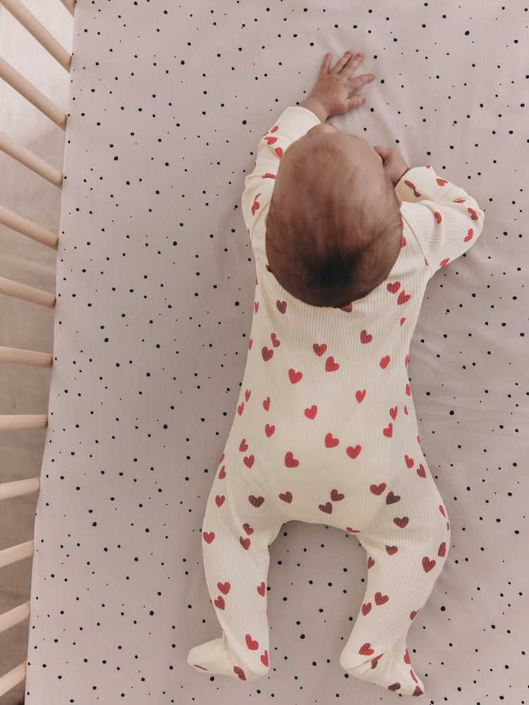 Red Heart Valentines Valentines Two Way Zip Baby Sleepsuit (0-