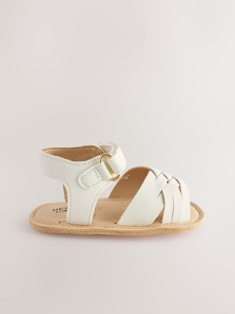 White Baby Fisherman Sandals (0-24mths)