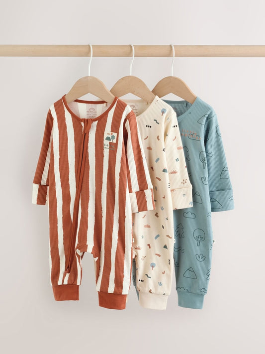 Minerals Woodland Baby Sleepsuits 3 Pack (0mths-3yrs)