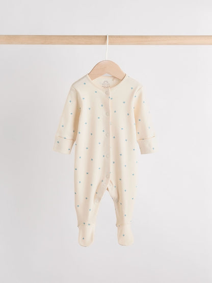 Blue Baby Sleepsuit, Bodysuit, Beanie and Bib Set 4 Piece (0-12mths)