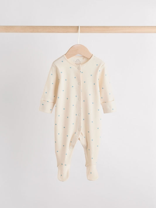 Blue Baby Sleepsuit, Bodysuit, Beanie and Bib Set 4 Piece (0-12mths)