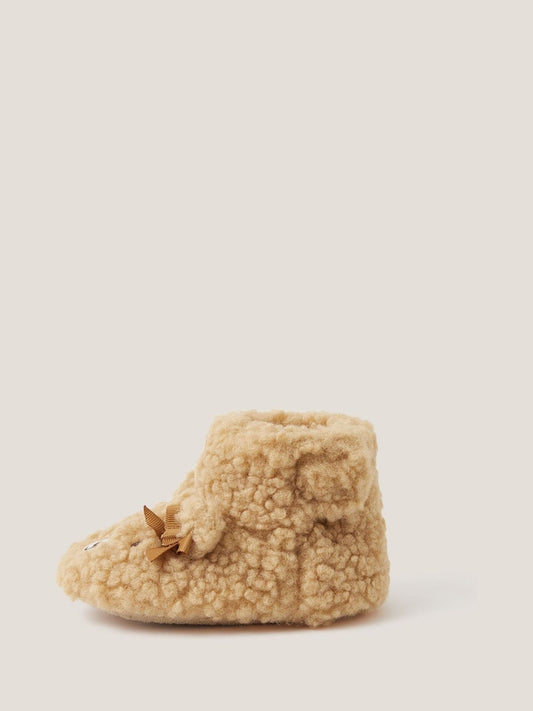 Monsoon Brown Baby Teddy Bear Slipper Boots