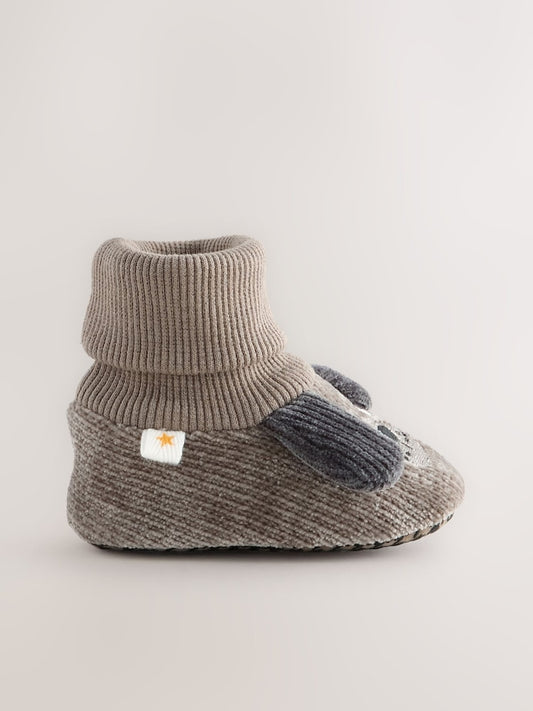 Grey Dog Baby Sock Top Boot Shoes (0-18mths)
