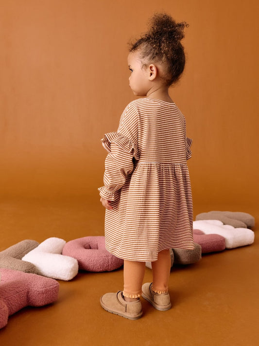 Orange Pumpkin Long Sleeve Dress and Leggings Set (3mths-