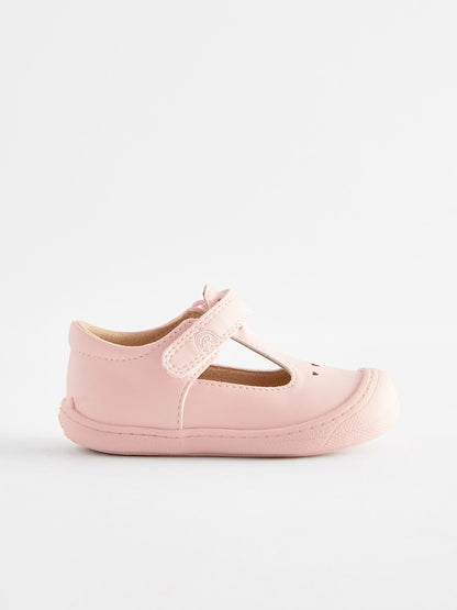 Pink Standard Fit (F) Crawler T-Bar Shoes
