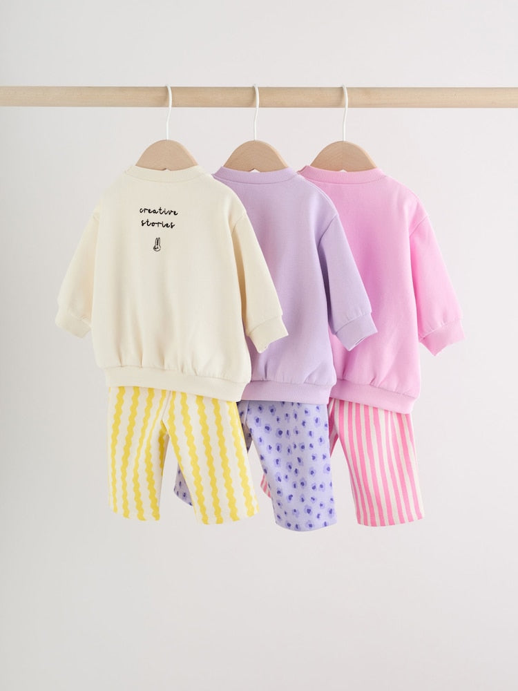 Multi Baby Sweatshirts & Joggers 6 Piece Set (0mths-3yrs)