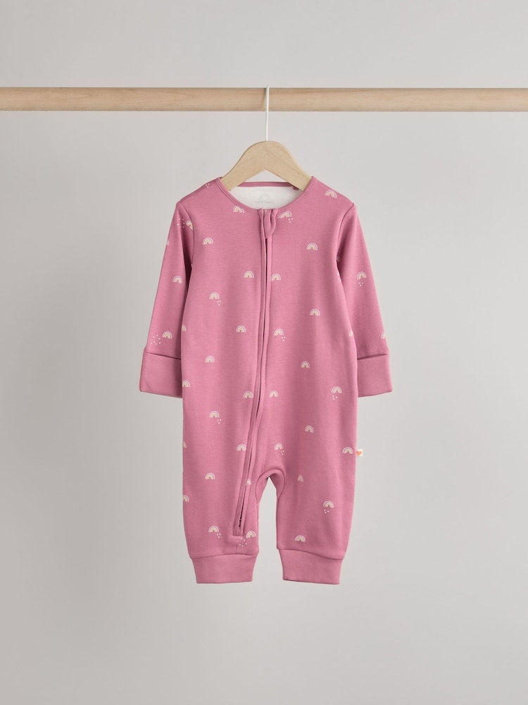 Pastel Character 3 Pack Two Way Zip Baby Sleepsuits (0mths-3yrs)