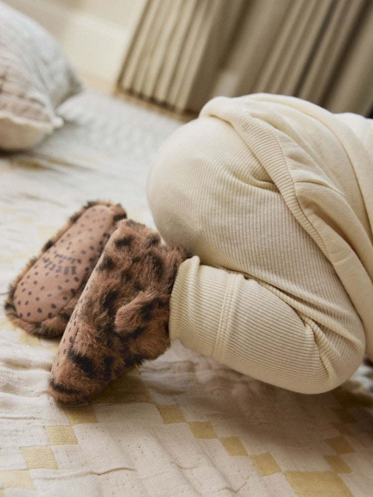 Animal Tan Brown Baby Cosy Touch Fasten Boots (0-18mths)