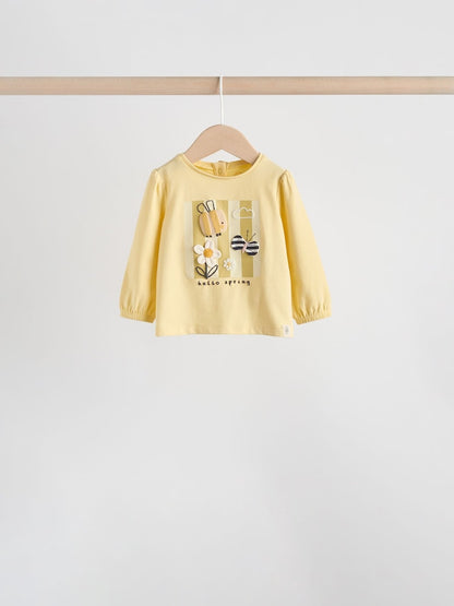 Yellow Flower/ Stripe Long Sleeve Top And Leggings Set 6 Piece (0mths-3yrs)