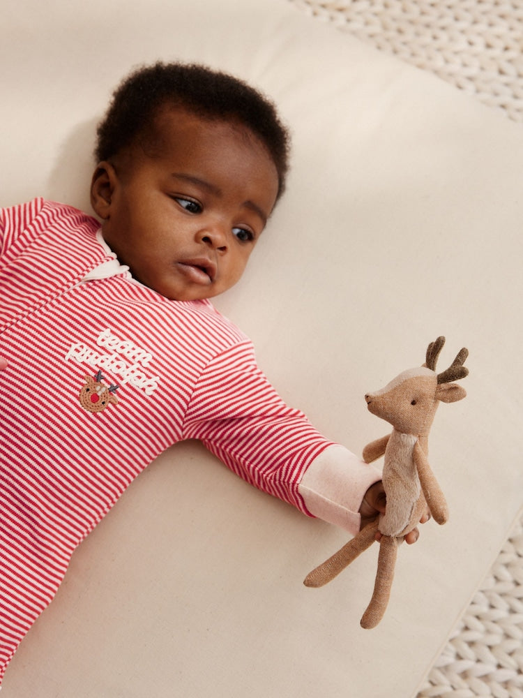 Red Baby Christmas Sleepsuits 3 Pack (0mths-3yrs)