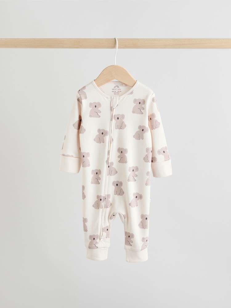 Mint Green Two Way Zip Baby Footless Sleepsuits 3 Pack (0mths-3yrs)