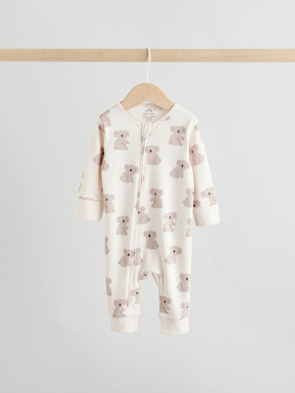 Mint Green Two Way Zip Baby Footless Sleepsuits 3 Pack (0mths-3yrs)