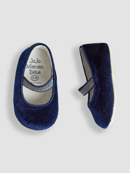 JoJo Maman Bébé Navy Ballet Pram Shoes