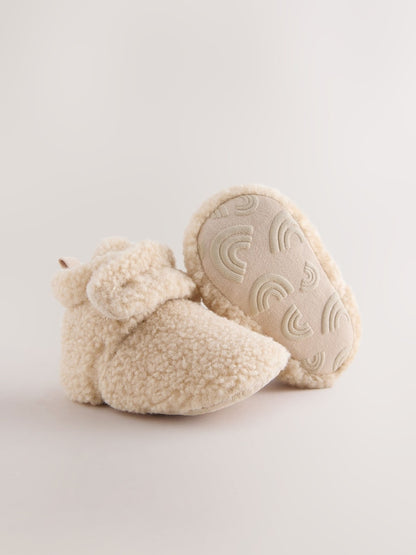 Neutral Borg Baby Touch Fastening Slipper Boots (0-2mths)