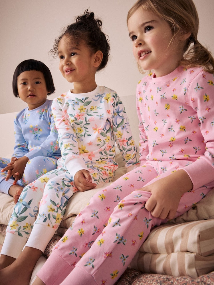 Pink/Blue Snuggle Pyjamas 3 Pack (9mths-16yrs)