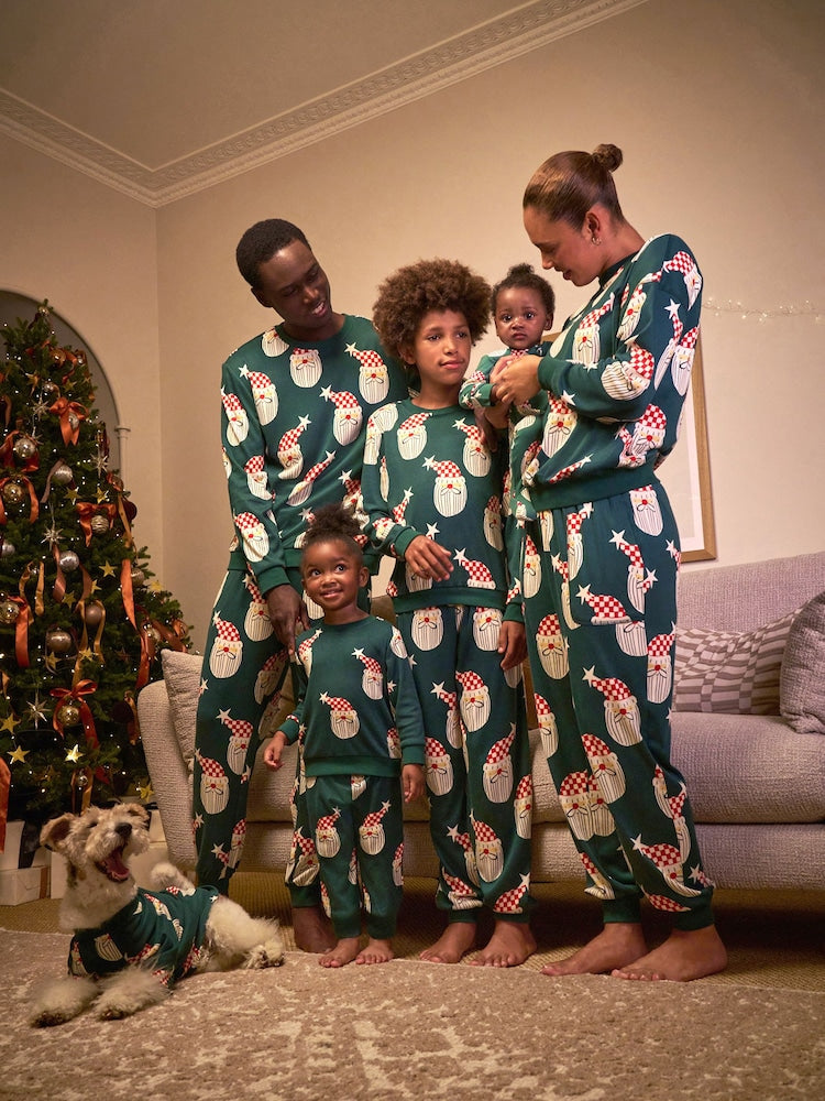 Green Santa Matching Family Christmas Sleepsuit (0mths-3yrs)