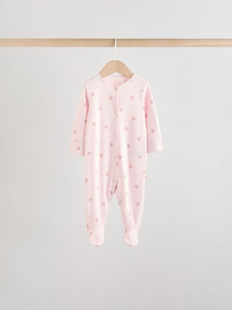 Pink 7 Pack Baby Sleepsuits (0mths-3yrs)