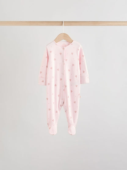 Pink 7 Pack Baby Sleepsuits (0mths-3yrs)