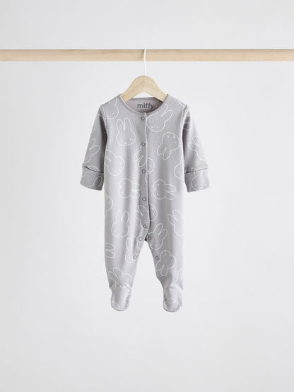 Neutral Miffy Baby Sleepsuits 3 Pack (0mths-2yrs)