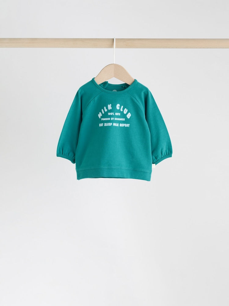 Blue/Green Milk Club Baby Top & Leggings 6