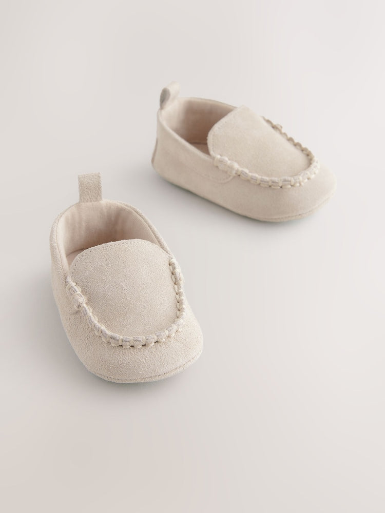 Neutral Loafer Baby Suede Shoes (0-2mths)