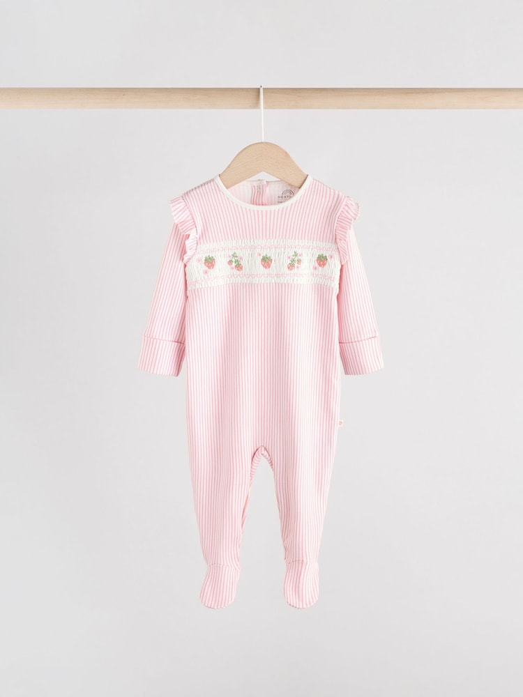 Pink Collar 3 Pack Baby Sleepsuits (0-2yrs)