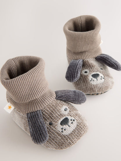 Grey Dog Baby Sock Top Boot Shoes (0-18mths)