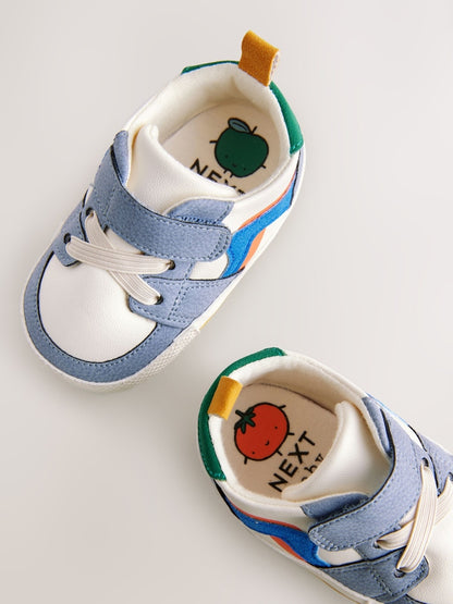 Multi Baby Touch Fastening Elastic Lace Trainers (0-24mths)