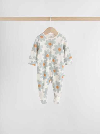 Sage Green Floral Baby Sleepsuits 5 Pack (0mths-2yrs)