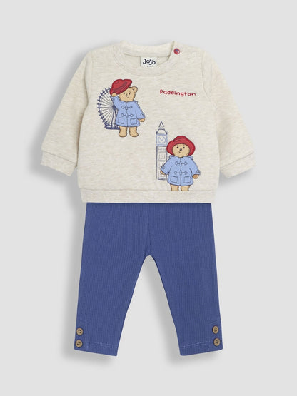 JoJo Maman Bébé Natural Paddington Appliqué Sweatshirt & Leggings Set