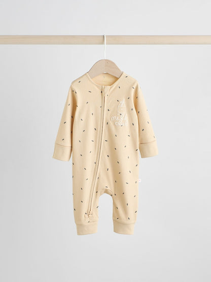 Multi Food Character Two Way Zip Baby Sleepsuits 3 Pack