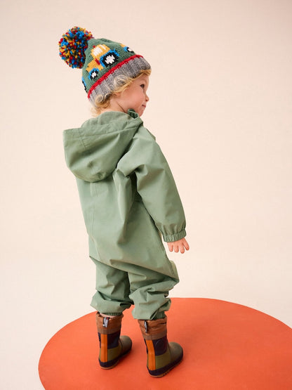 Khaki Green Waterproof Fleece Lined Puddlesuit (3mths-7yrs)