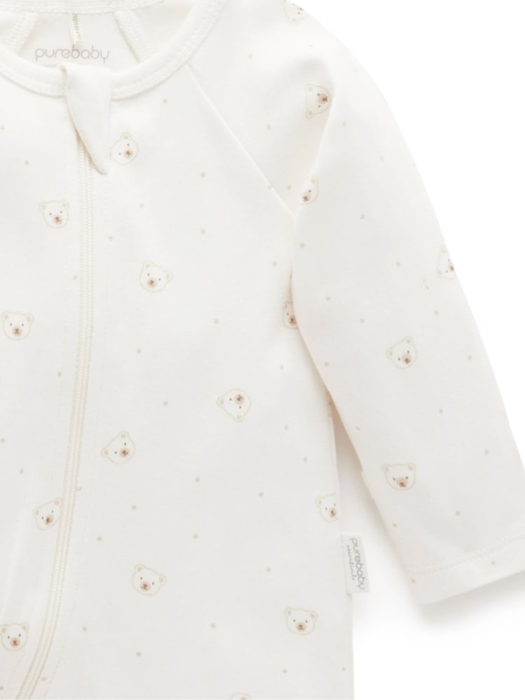 Purebaby Natural Zip Baby Sleepsuits 2 Pack