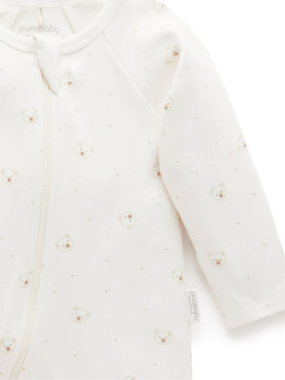 Purebaby Natural Zip Baby Sleepsuits 2 Pack