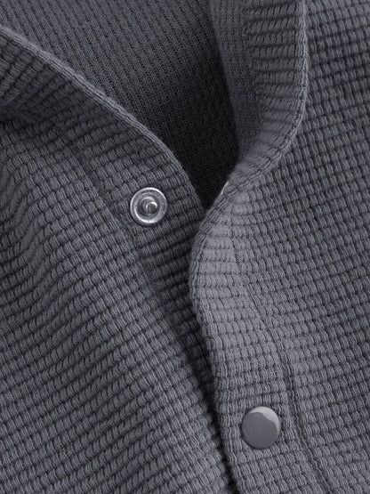 Charcoal Grey Lightweight Textured Jersey Baby Jacket