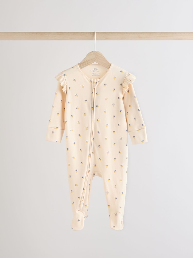 Blue Cherry Two Way Zip Sleepsuits 3 Pack (0-2yrs)