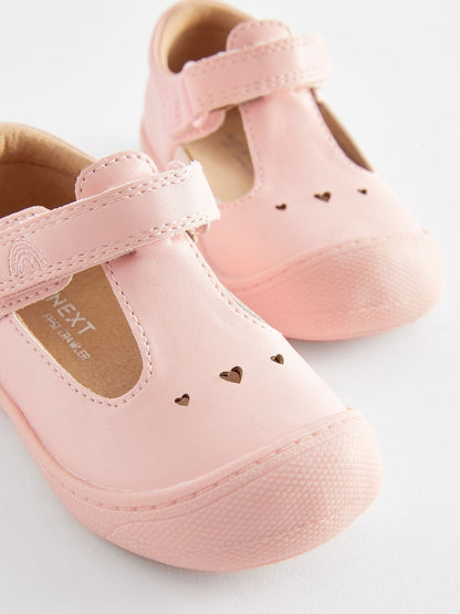 Pink Wide Fit (G) Crawler T-Bar Shoes