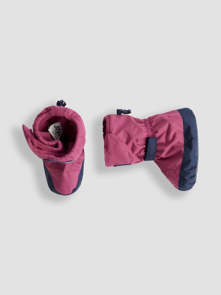 JoJo Maman Bébé Pink Fleece Lined Booties