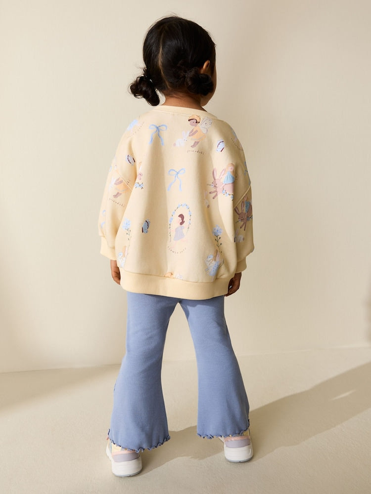 Yellow/Blue Fairy Sweatshirt & Flare Leggings Set (3mths-7yrs)