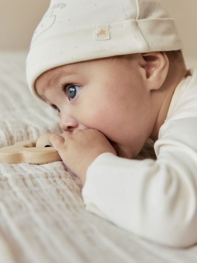 Neutral Im New Here Sleepsuit And Hat Set (0-9mths)