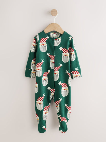 Green Santa Matching Family Christmas Sleepsuit (0mths-3yrs)