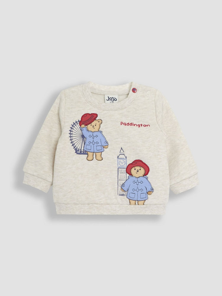 JoJo Maman Bébé Natural Paddington Appliqué Sweatshirt & Leggings Set