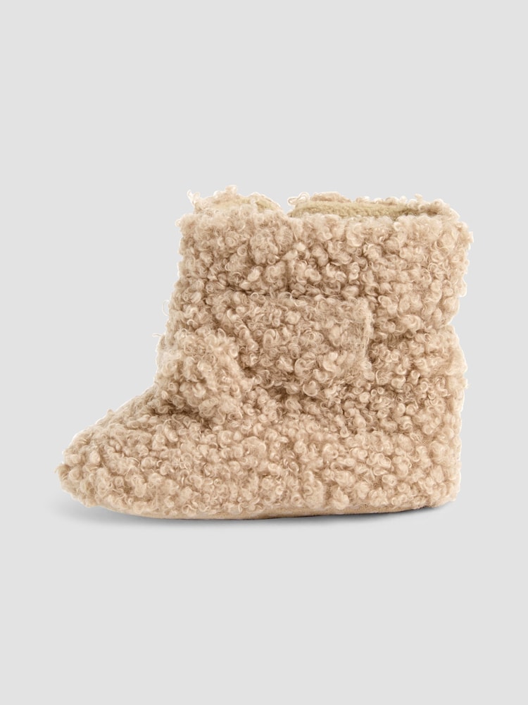 JoJo Maman Bébé Light Brown Borg Booties