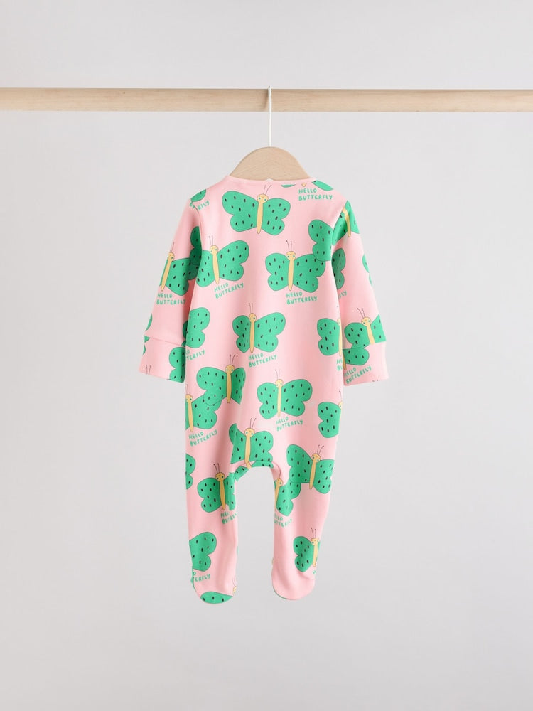 Bright Two Way Zip Sleepsuits 3 Pack (0-2yrs)