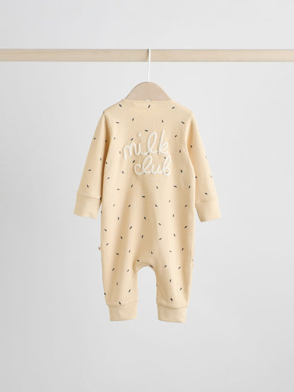 Multi Food Character Two Way Zip Baby Sleepsuits 3 Pack